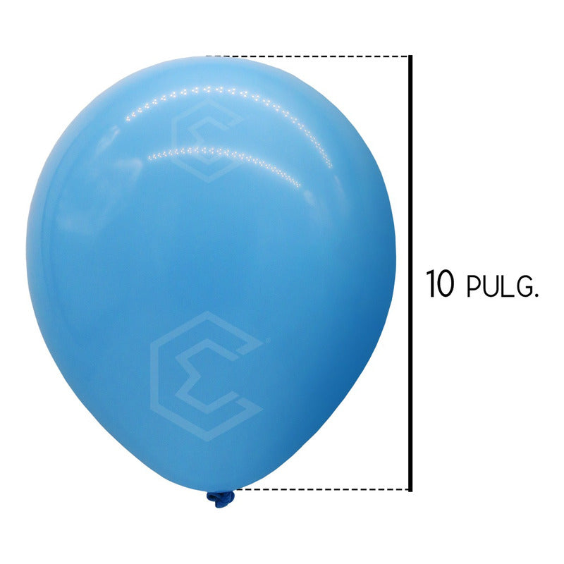 Bolsa 100 Globos Azul Claro Brillosos #10 Fiesta Bodas Latex