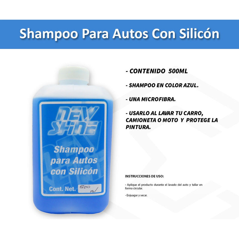 5 Shampoo Para Autos Con Silicon Excelente Brillo 500ml