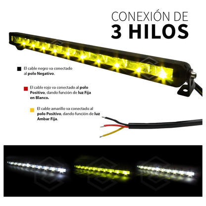 Barra 60 Leds Bicolor 3 Funciones 20'' 83.3w Pulgadas 12v