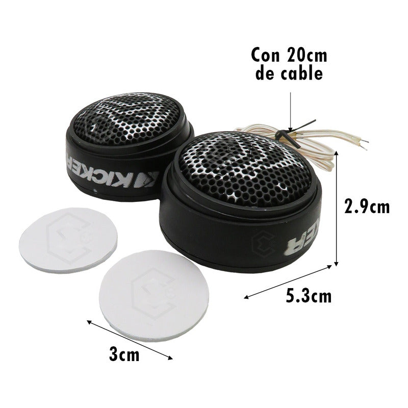 Par De Tweeters Grandes Kicker Bocina Negro 7500 Watts Negro