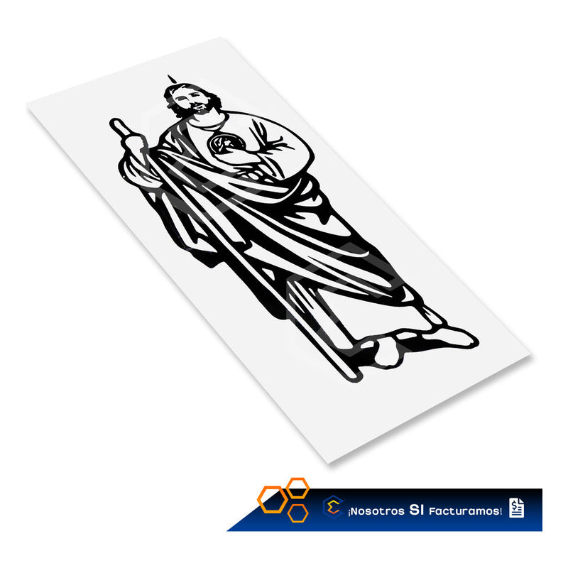 Calcomanía San Judas Tadeo Sticker Vinil Auto Moto 29cmx12cm