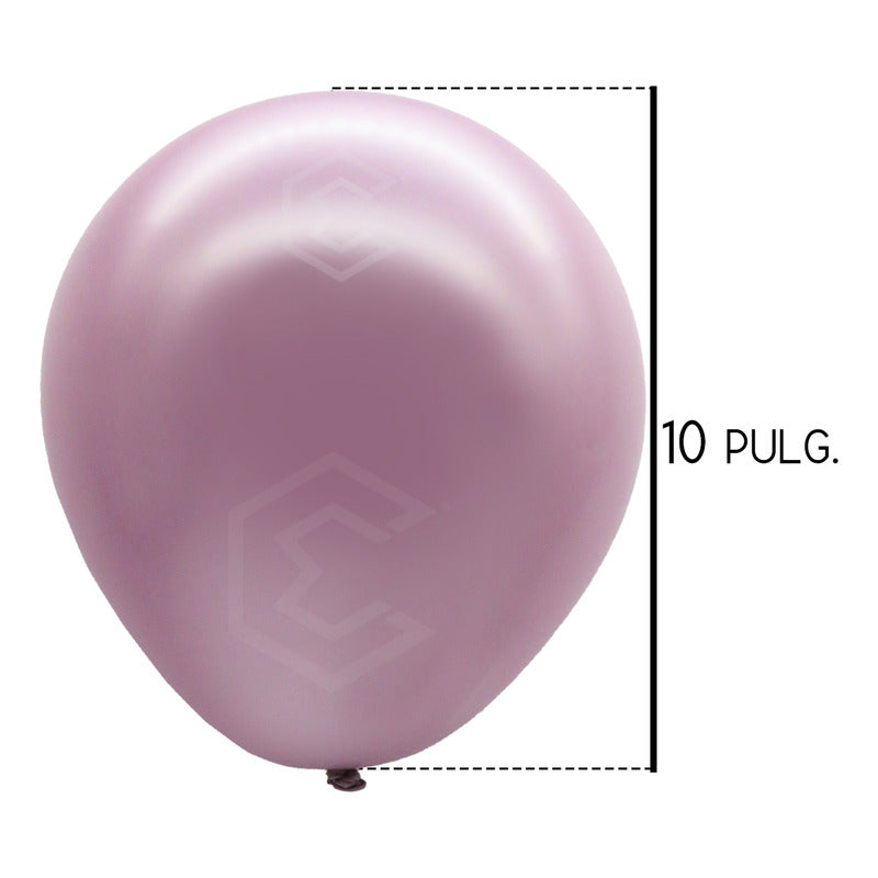 Bolsa 50 Globos Rosa Lila Metalico #10 Fiestas Bodas Latex Rosa Lila Metalico