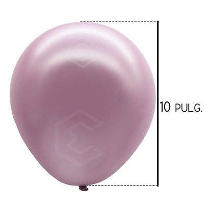 Bolsa 50 Globos Rosa Lila Metalico #10 Fiestas Bodas Latex Rosa Lila Metalico