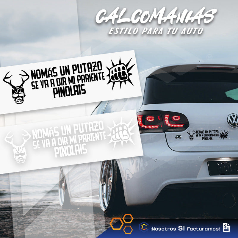 10 Calcomanía Mi Pariente Pinolais Sticker Vinil Auto 24x6cm