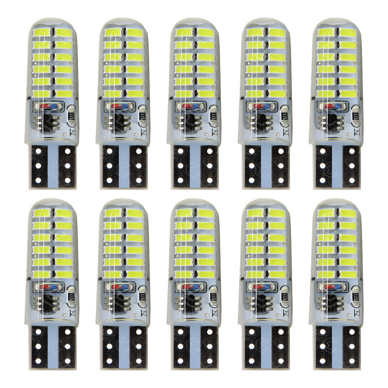 Kit 10 Focos De Pellizco 24 Leds Smd T10 Gel Luz Estrobo 12v