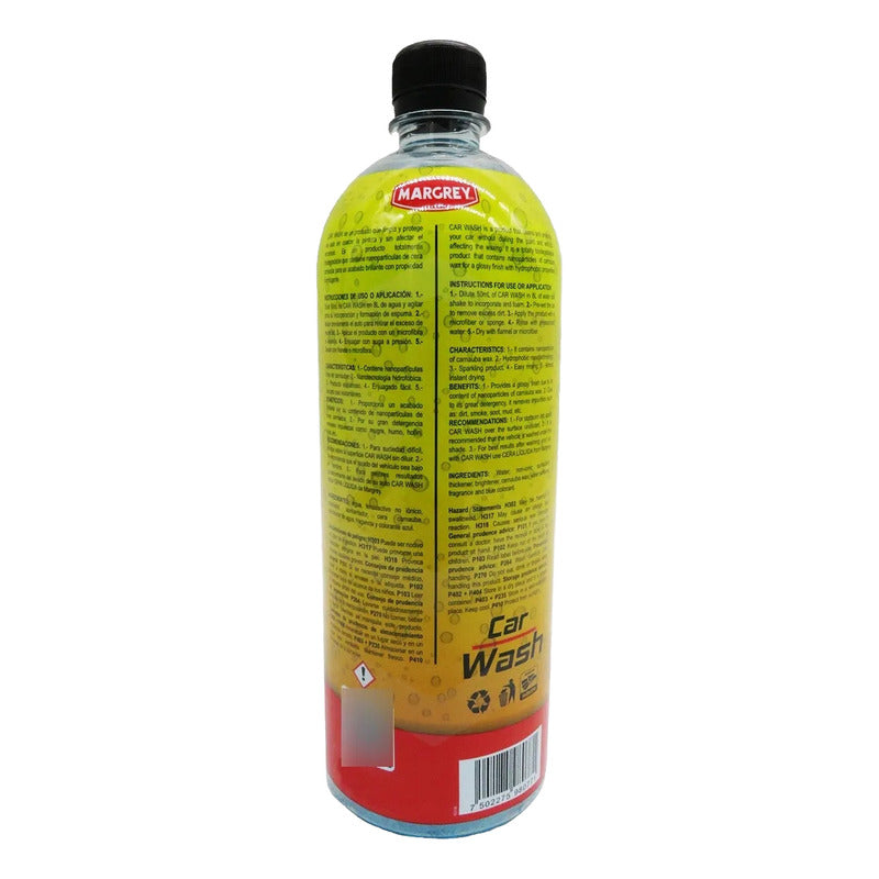 3 Shampoo Con Cera Para Auto Espumoso - Car Wash Margrey 1lt