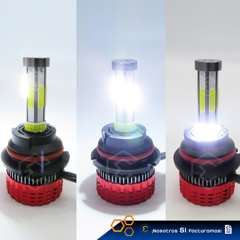 2 Focos Led 9004 Ventilador Alta Y Baja Aro 15,000lm 12-24v 9004