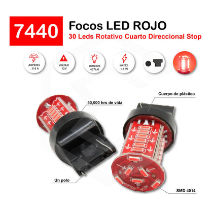 2 Focos Calavera 1157 1156 3157 7440 7443 30 Led Estrobo 12v