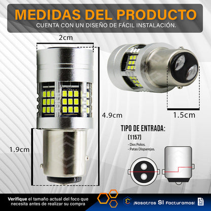 2 Focos 1157 54 Leds Canbus Fijo Ventilador 12v 29w 1000lm