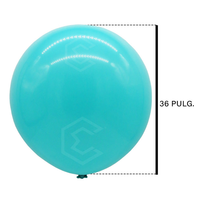 Bolsa 3 Globos Azul Cielo Brilloso #36 Fiestas Bodas Latex Azul Cielo Brilloso