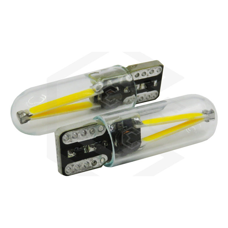 Par Focos De Pellizco Led Cob Vidrio Filamento Canbus T10 W5