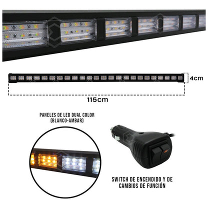 Barra 432 Led 19 Funciones 24 Módulos Bicolor Estrobo 12-24v