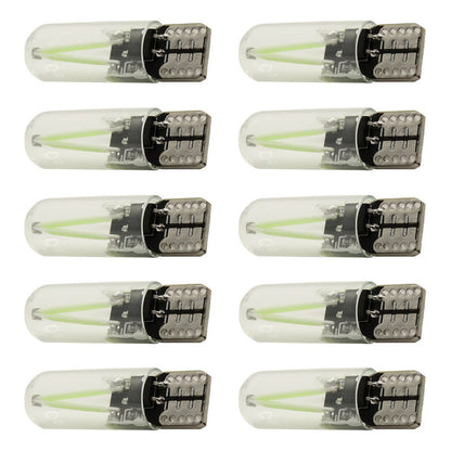 Kit 10 Foco De Pellizco Led Cob Vidrio Filamento Canbus T10
