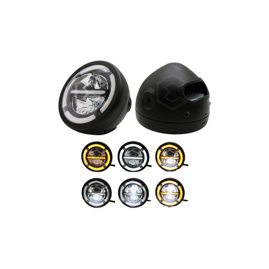 Faro Para Moto Redondo 5.75'' Pulgadas Ojo Ángel Csp 12-24v Transparente