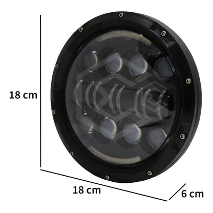 Par Faros Led 7'' Pulgadas Redondo Jeep Vocho 16 Lupa 12-24v