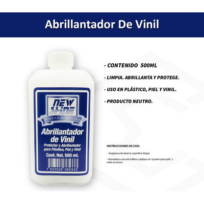 Abrillantador De Vinil Plástico Y Piel Liquido 500ml Blanco