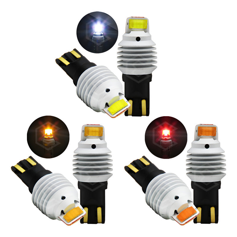 Par De Focos De Pellizco T10 12 Leds Csp Canbus 8.5w 10-60v
