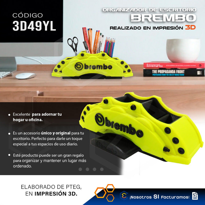 Porta Lápices Organizador Escritorio Brembo Caliper 3d Petg