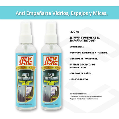 3 Antiempañante Vidrios Espejos Y Micas Cascos Cristales Trasparente