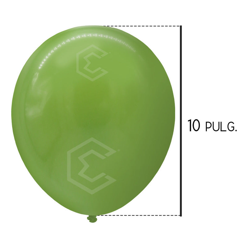 Bolsa 100 Globos Verde Brillosos #10 Fiestas Y Bodas Latex