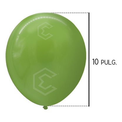 Bolsa 100 Globos Verde Brillosos #10 Fiestas Y Bodas Latex