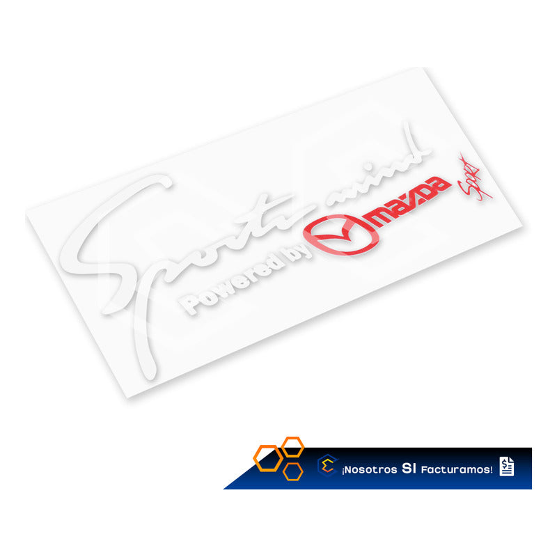 Calcomanía Sport Mind Mazda Sticker Vinil Auto Moto 25x10cm