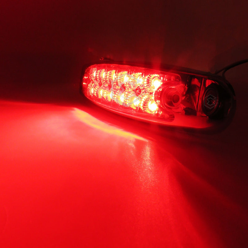 5 Plafón Lateral 12 Leds Tipo Peterbilt Fijo Estrobo Cromado