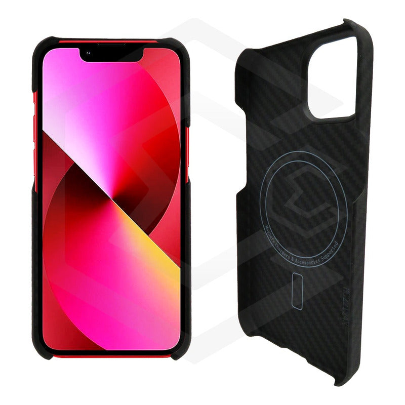 Funda Case De iPhone 13-14 Fibra De Carbono 100% Real