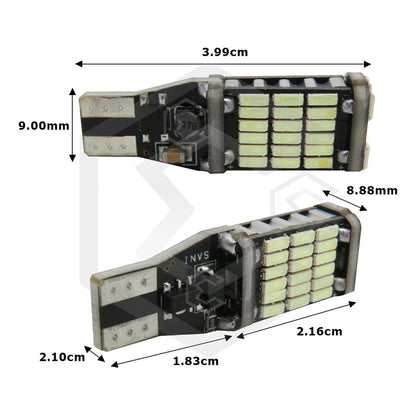 2pzs Focos Led T15 W16w Canbus 45 Smd 4014 1800lm Auto 12v