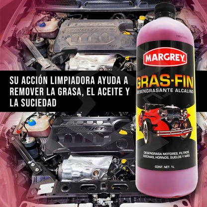 Desengrasante Multiusos Margrey Gras-fin 1l Para Motores Cocina Baños Liquido