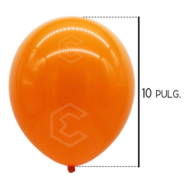 Bolsa 100 Globos Naranja Brillosos #10 Fiestas Bodas Latex