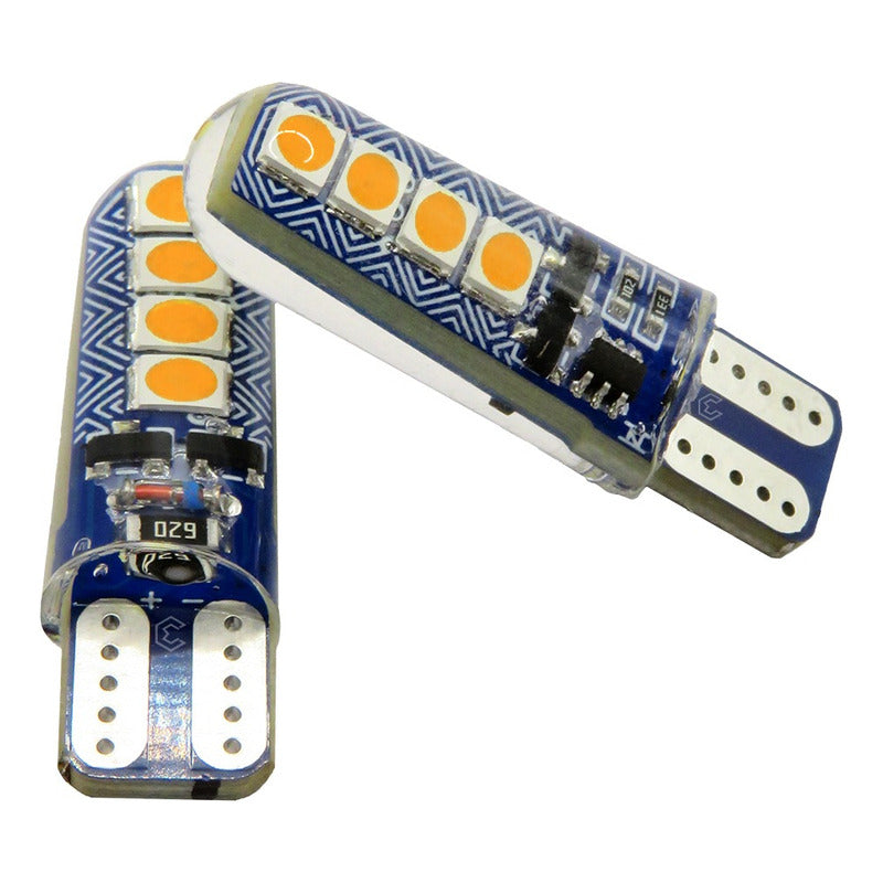 Par Focos De Pellizco T10 8 Led Codigo 3 Funcione 12v T