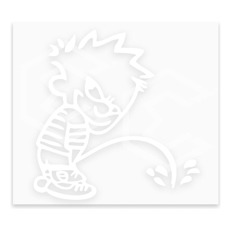 2 Calcomanía Niño Orinando Sticker Vinil Auto Moto 15cmx14cm