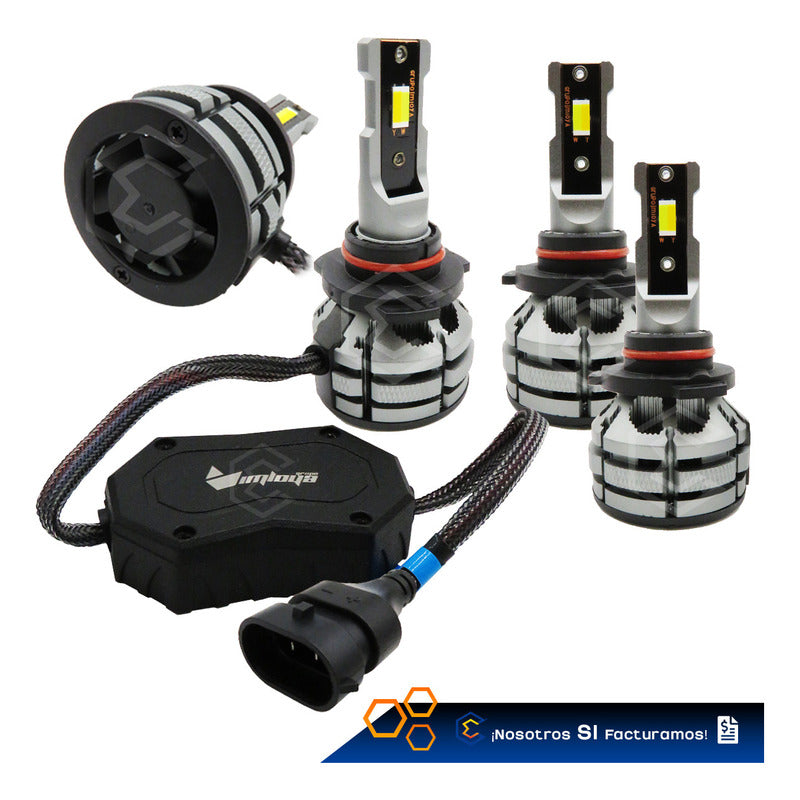 2 Focos Led 9006 Ventilador Alta Baja Tricolor 18000lm 12-24 9006