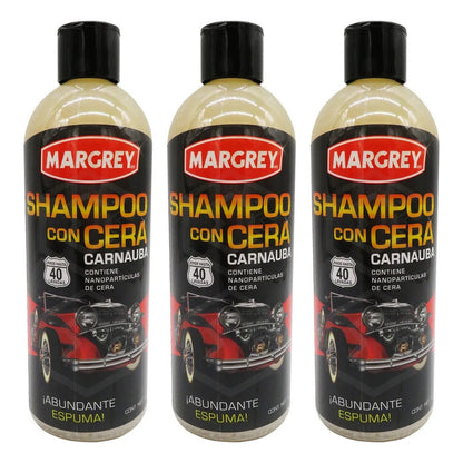 3 Shampoo Con Cera Autos Y Motos 1lt Alta Espuma Margrey