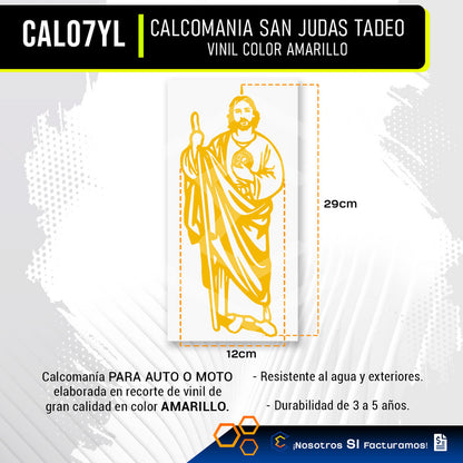2 Calcomanía San Judas Tadeo Sticker Vinil Auto Moto 29x12cm