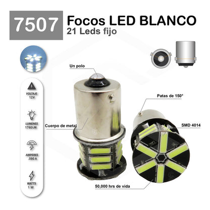 2 Focos 3157 1156 1157 7440 7443 1176 21 Leds Fijo Par Focos