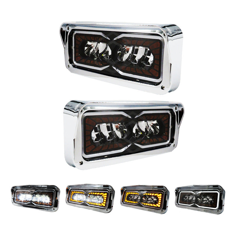 Par Faros Unidad Principal Kenworth T800 T600 W900 Pestaña Ambos Lados