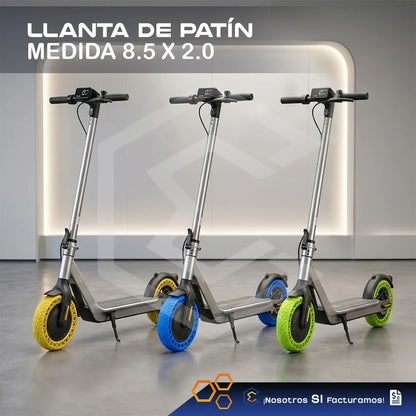 Llanta Sólida Para Scooter Uso Rudo Alta Resistencia 8.5x2cm