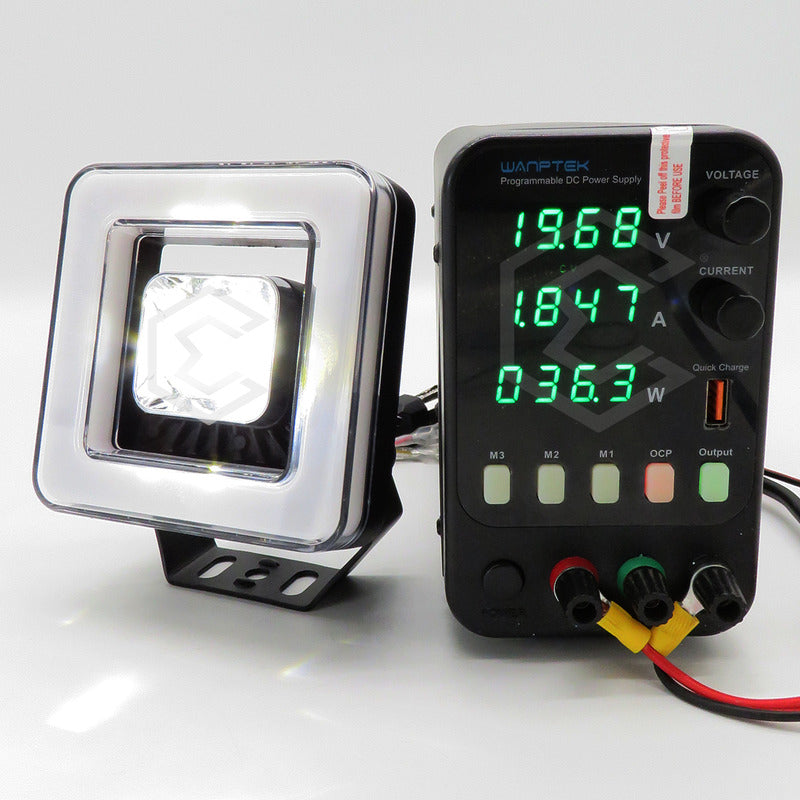 Par Faros Auxiliares 16 Led Con Lupa Bicolor Ojo Ángel 9-30v