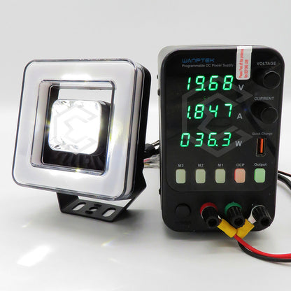 Par Faros Auxiliares 16 Led Con Lupa Bicolor Ojo Ángel 9-30v