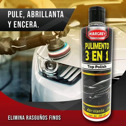 5abrillantador, Cera Y Pulimento 3 En 1 Polish Margrey 500ml