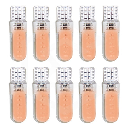 Kit De 10 Focos De Pellizco T10 12 Leds Cob Chip 80 Ma 12v