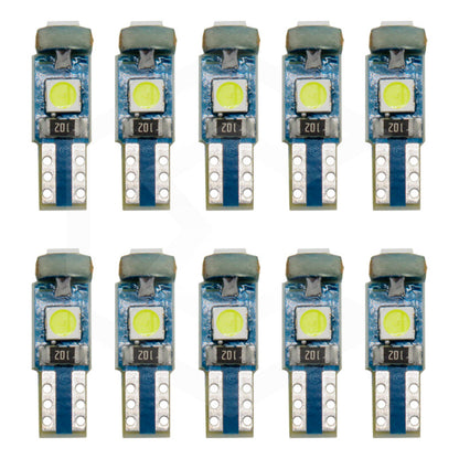 Kit 10 Focos 3 Leds Tablero Mandos T5 3030 3w 12v Colores