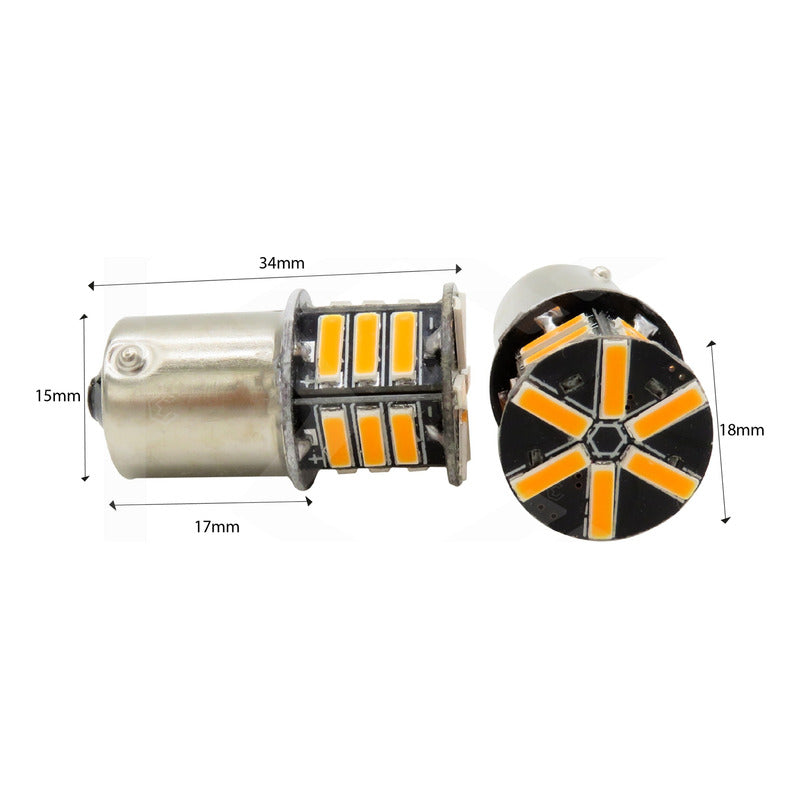 10 Focos 1156 21 Leds 1 Polo Con Estrobo Patas Parejas 12v