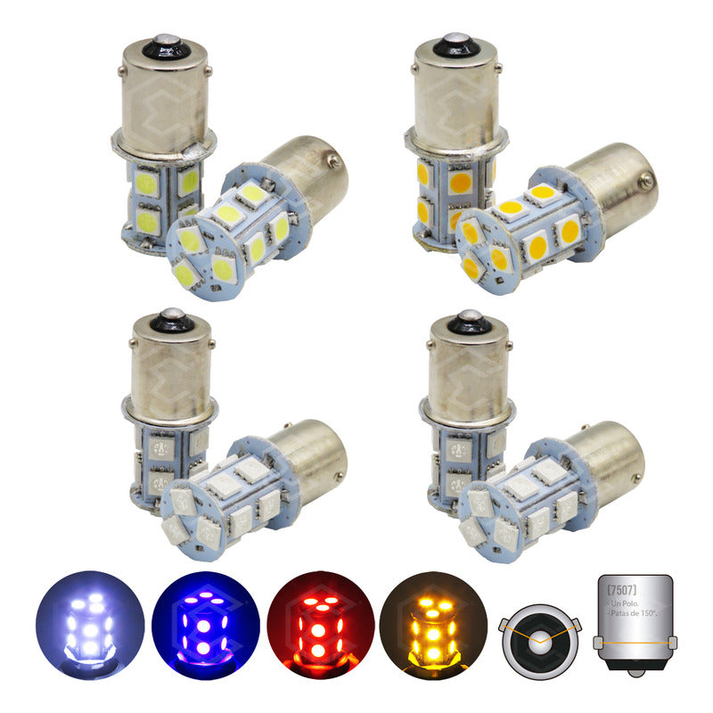 Par Focos 13 Leds 7507 Cuarto Direccional Pata V Estrobo 12v