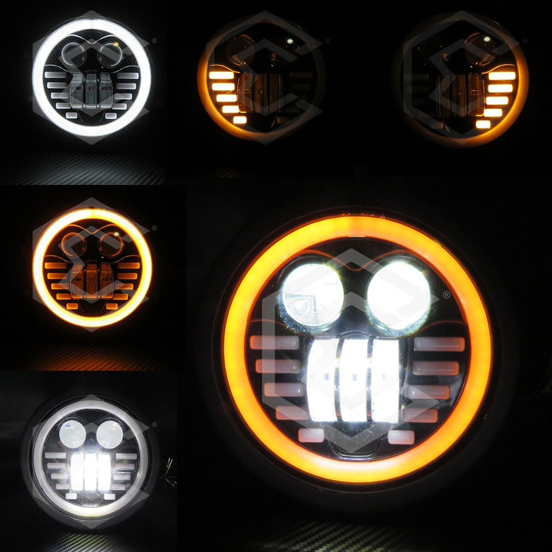 Faro Para Moto Redondo 5.75'' Pulgadas Ojo Ángel Lupa 12-24v
