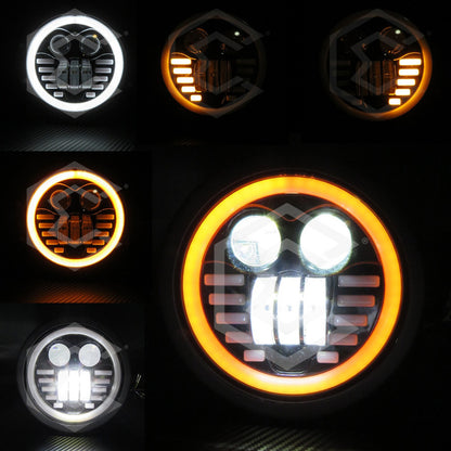 Faro Para Moto Redondo 5.75'' Pulgadas Ojo Ángel Lupa 12-24v