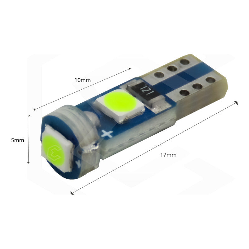 Kit 10 Focos 3 Leds Tablero Mandos T5 3030 3w 12v Colores