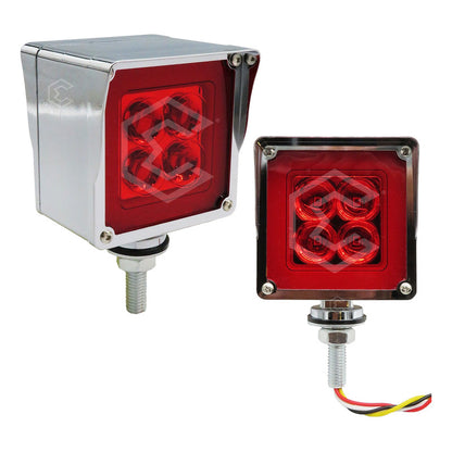 2 Plafón Direccional Universal Cuadrado 8 Led Bicolor 12-24v